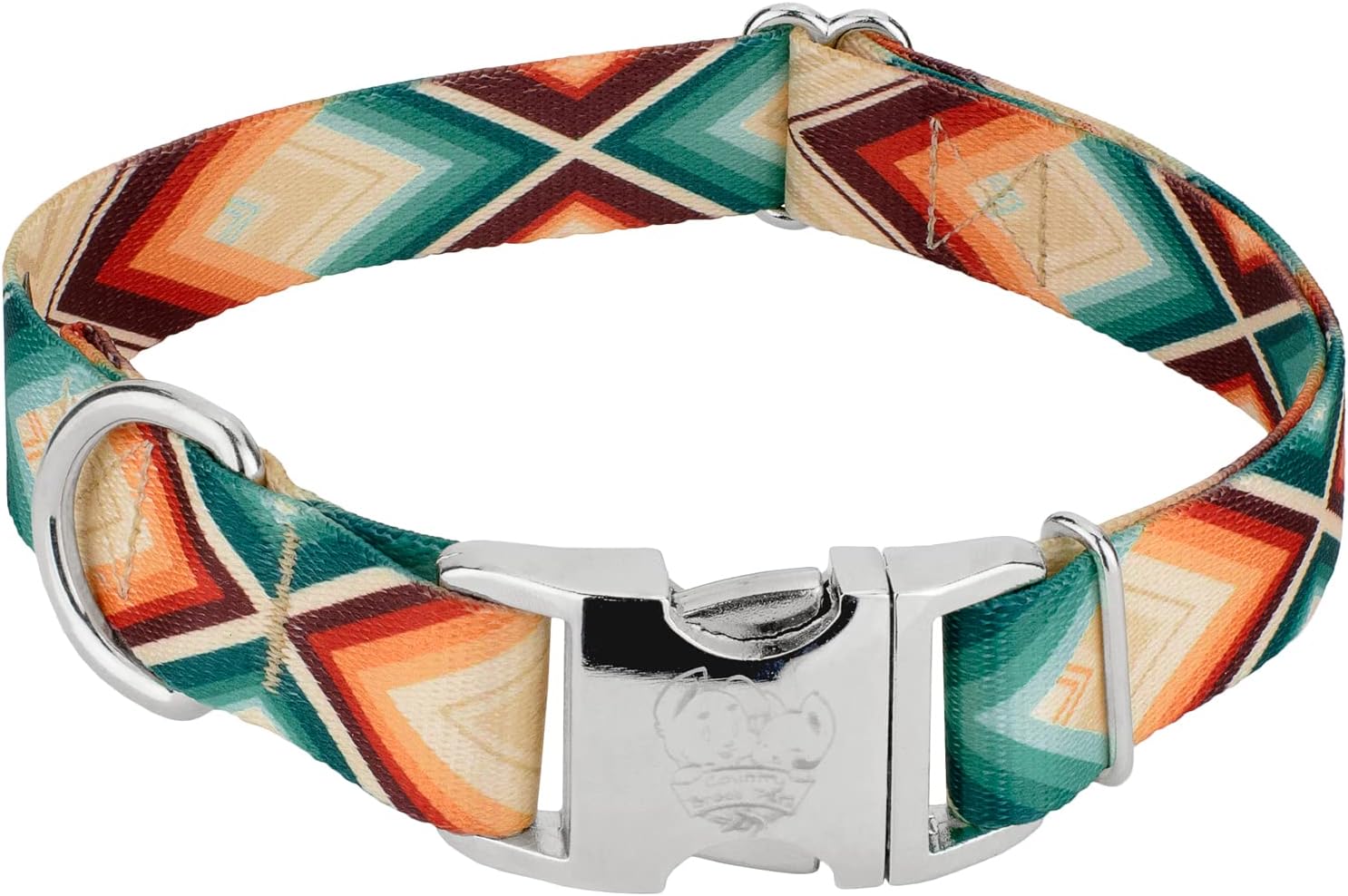 Country Brook Petz - Premium Sedona Arrows Dog Collar - Chevron and Arrows Collection Featuring Linear Designs (1 Inch, Medium)