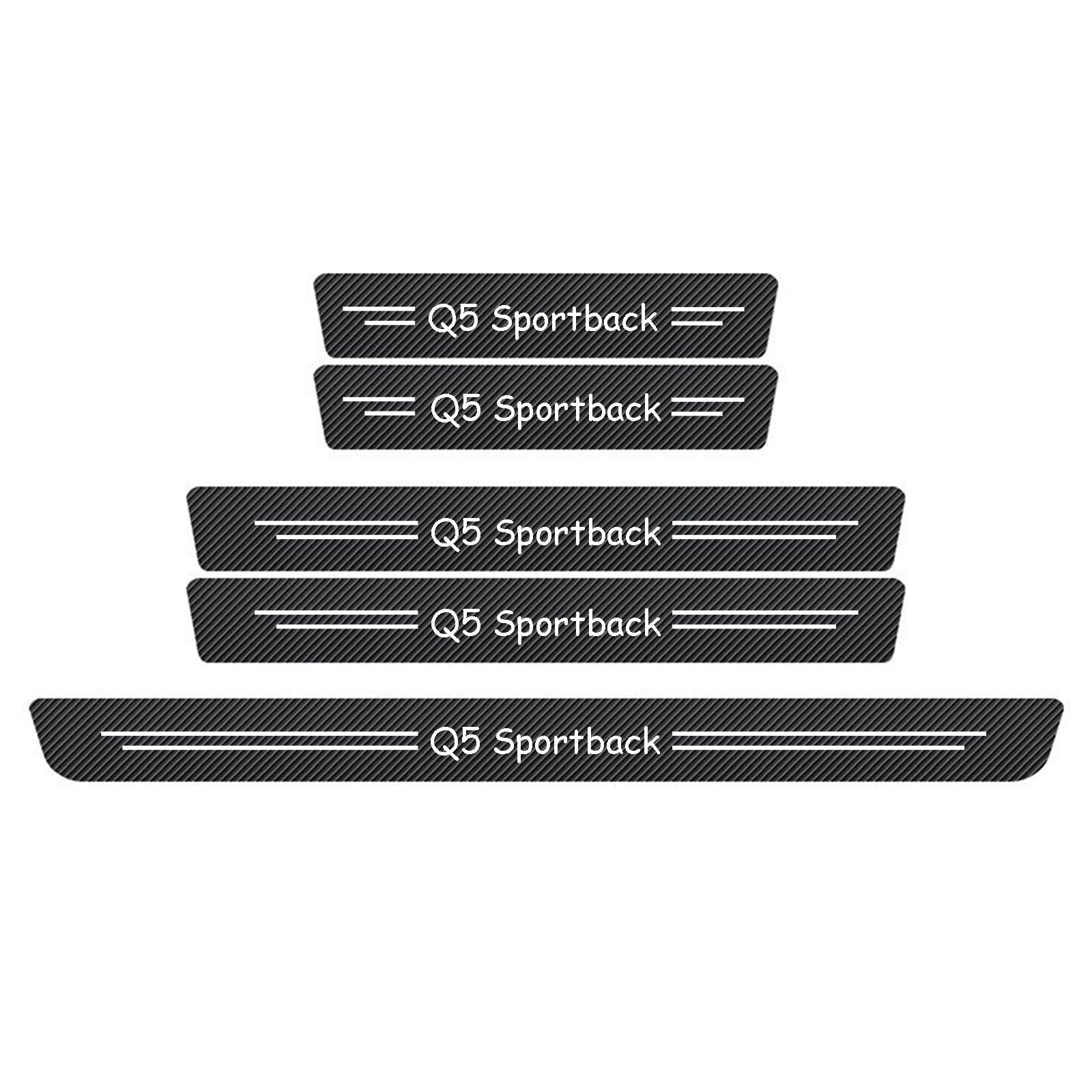 WXH97F 5PCS Car Door Sill Protector for Q5 Sportback, Carbon Fibre Effect Kick Plates, Welcome Pedal Step Guard, Rear Boot Bumper Strip, Self-Adhesive Anti-Scratch Protection Sticker