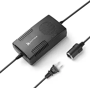 RoyPow AC to DC Converter, 120W (Max 150W) 120V/110V to 12V/10A Cigarette Lighter Socket AC/DC Adapter, 120V/110V to 12V Converter, Power Supply for Inflator, Car Refrigerator, Car Vacuum Cleaner
