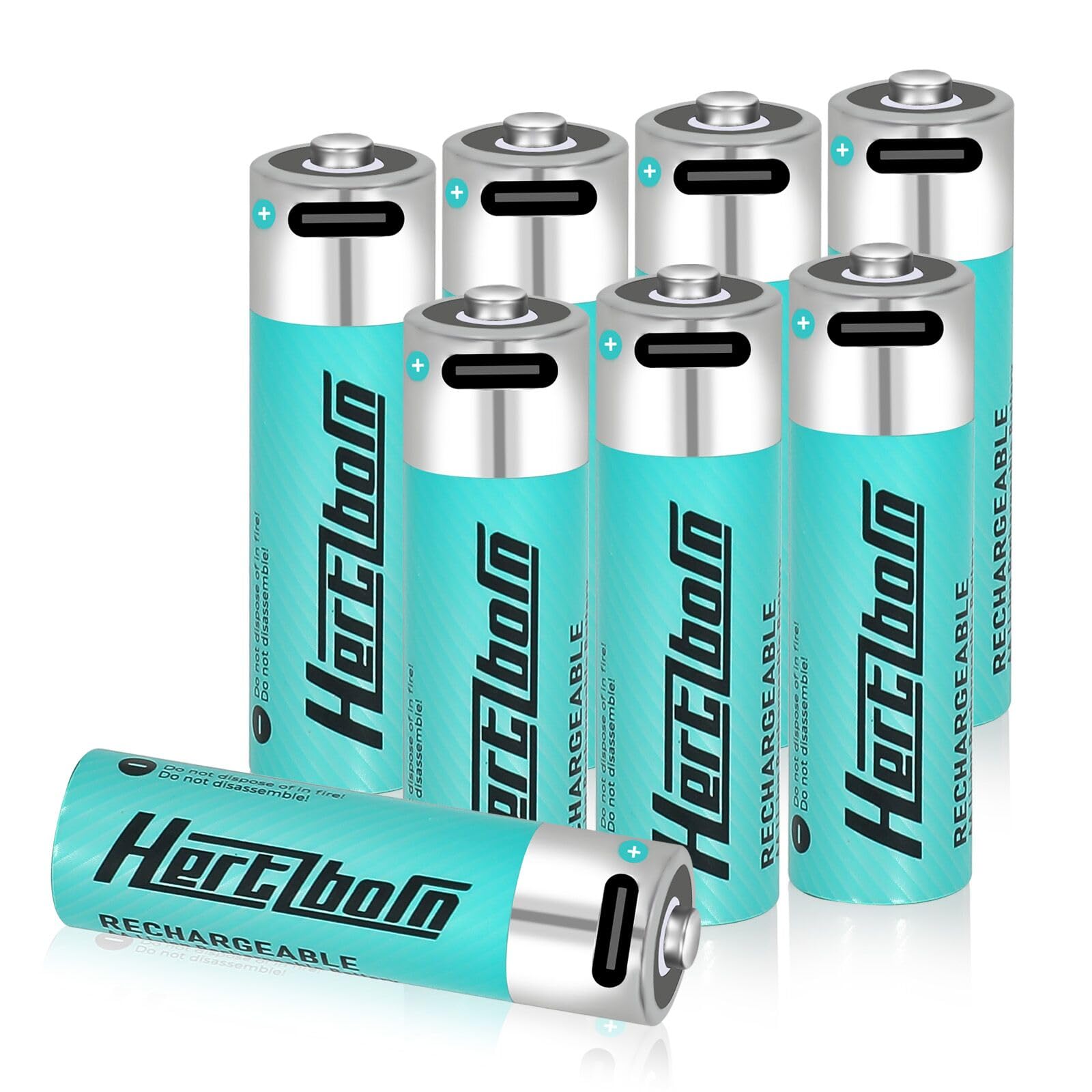 Lot de 8 piles AA rechargeables au lithium 2775 mWh - Capacité réelle (certifié TÜV) - Sortie constante de 1,5 V et résistance au froid -30 °C - 1000 cycles pour appareils médicaux