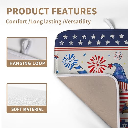 Miniatura 3 de Tapete vintage de secado de platos de cocina de 18 x 24 pulgadas, tapete de secado marrón para encimera de cocina, almohadilla de secado absorbente