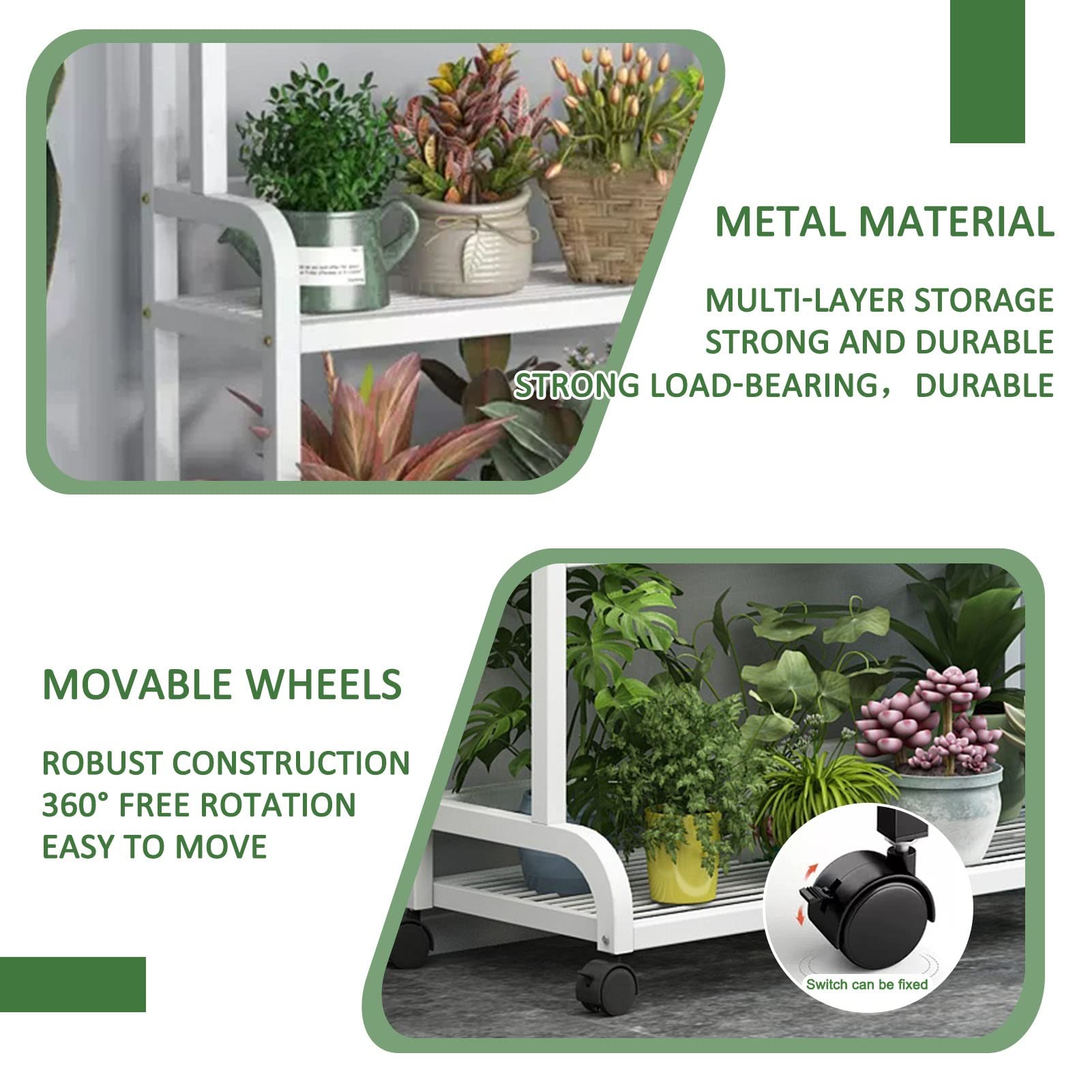 Support à 4 étages pour plantes d'intérieur - Support en fer pour balcon - Échelles pour plantes d'intérieur
