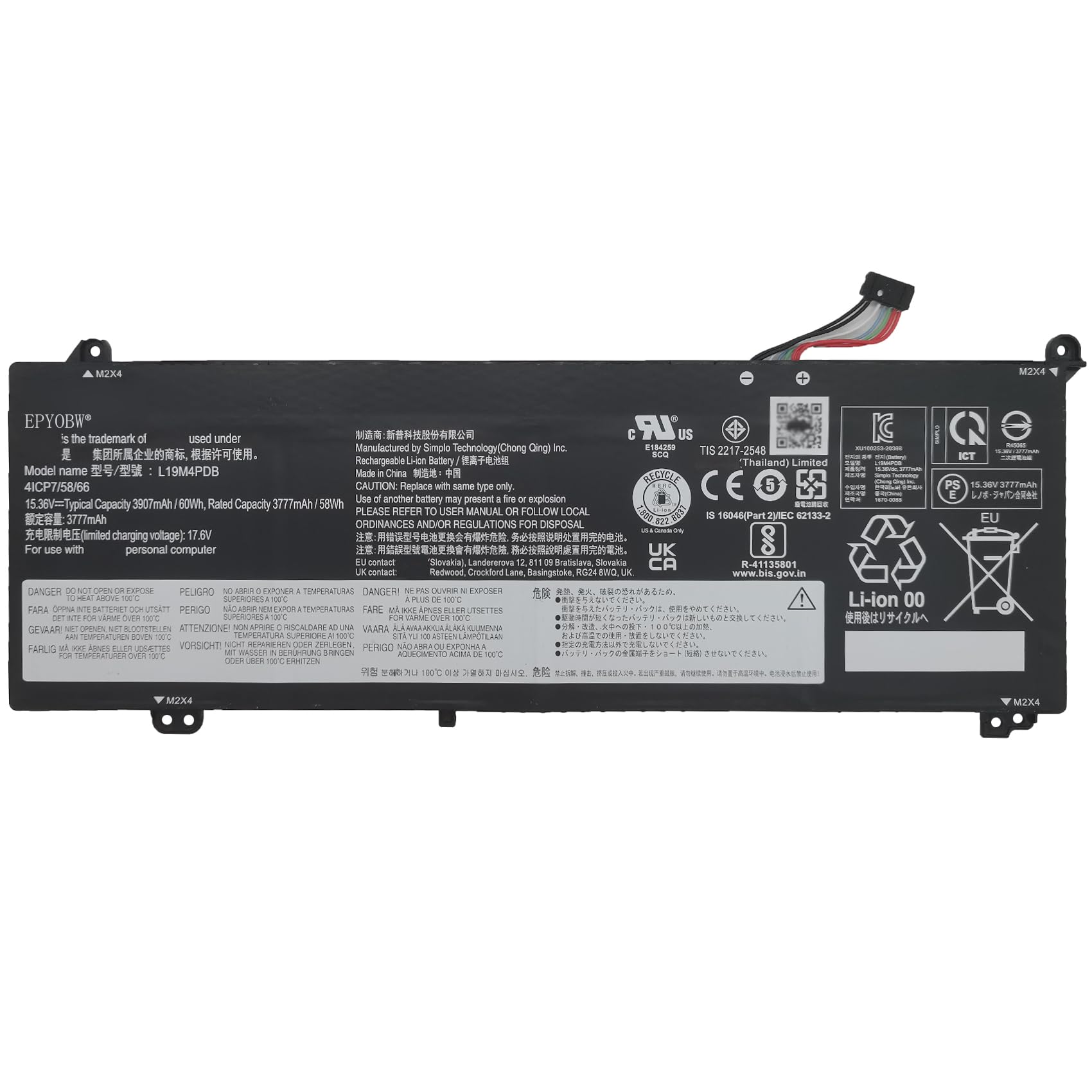 Prémiová baterie pro Lenovo L19L3PDA ThinkBook 14-IIL 15 G2 ITL G4 IAP