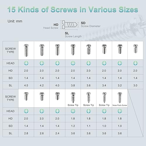Miniatura 6 de Kit de reparación de cristales magnéticos para ojos, kit de herramientas de reparación de lentes con caja de tornillos compacta que incluye