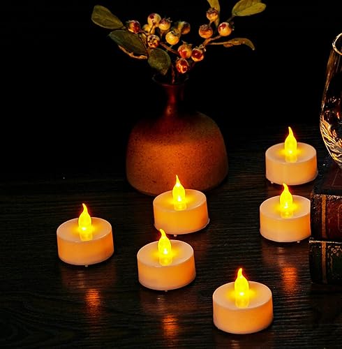 Miniatura 3 de Paquete de 100 velas LED sin llama realistas y brillantes que duran 200 horas más que funcionan con pilas, velas de té eléctricas para bodas,