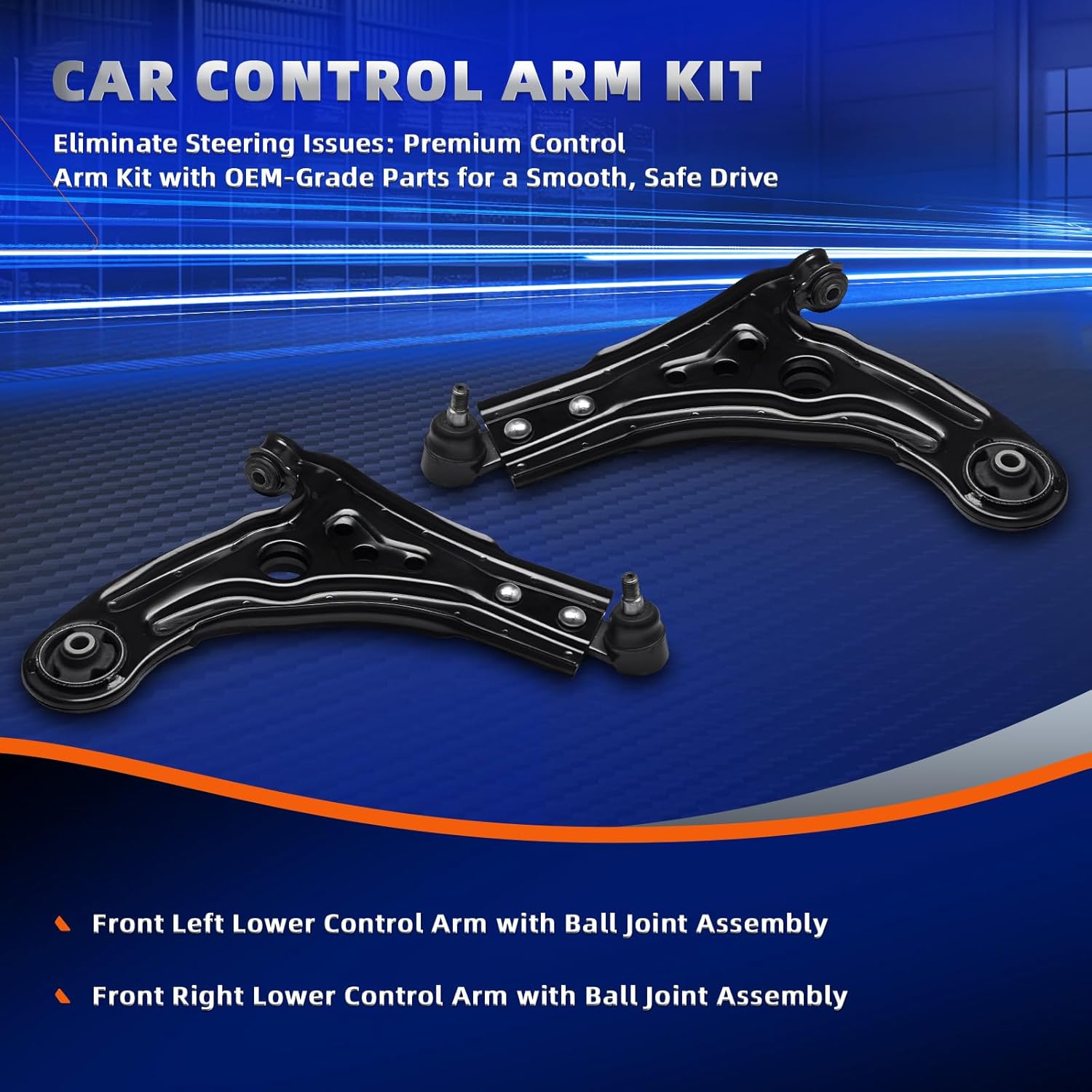 KEYOOG 2Pcs Front Lower Control Arm and Ball Joint Assembly For Chevrolet Aveo Aveo5,Pontiac G3 Wave Wave5,Suzuki Swift+ K620164 K620165 Passenger & Driver Side Suspension