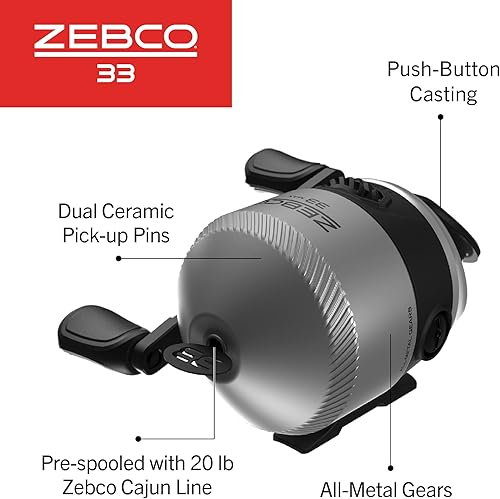 Miniatura 5 de Zebco 33 Spincast Reel and Fishing Rod Combo, 6-Foot 2-Piece Fiberglass Rod with EVA Handle, Quickset Anti-Reverse Fishing Reel with Bite Alert