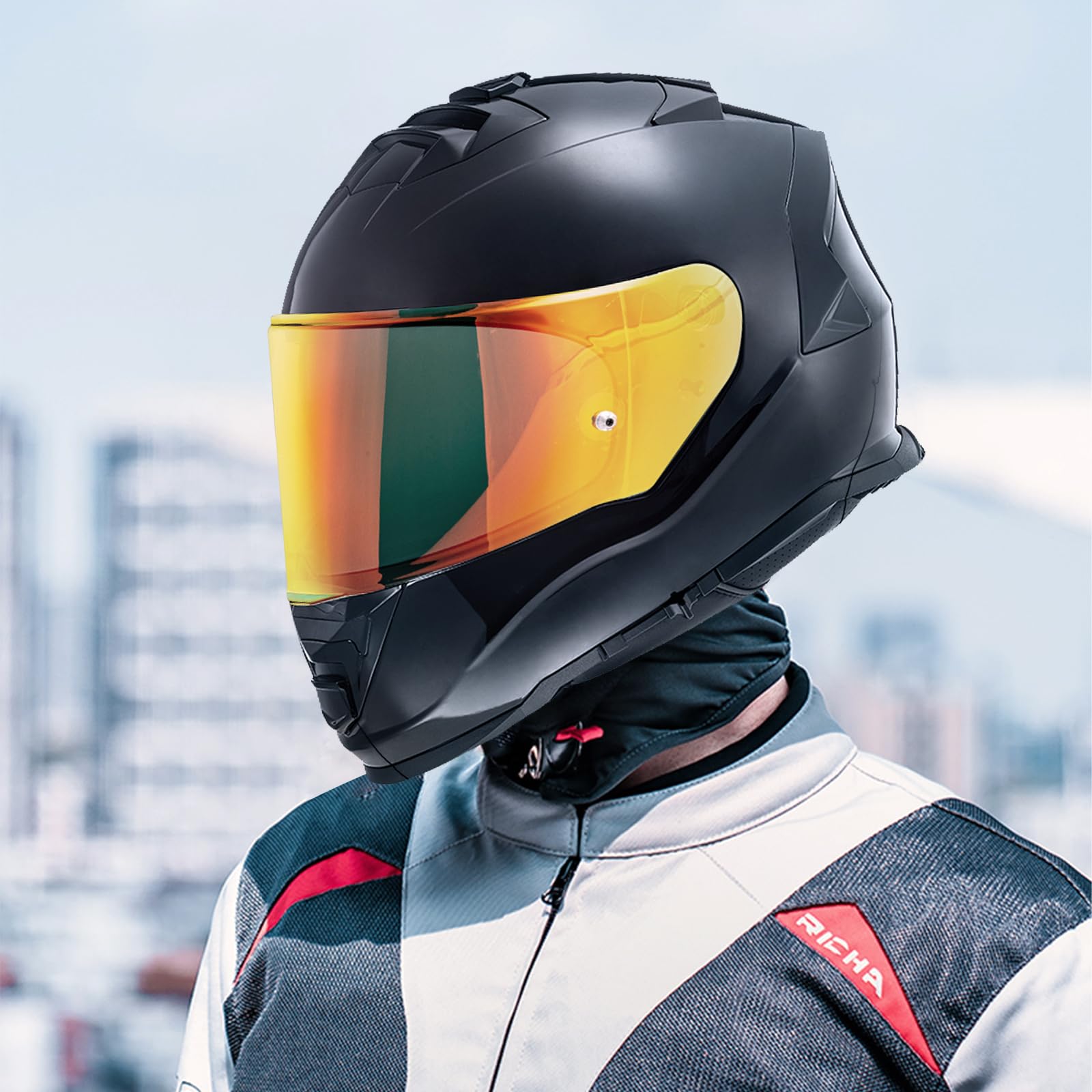 VCOROS Visera Casco Moto para FF328 FF353 FF800 | Visiera per Casco Integrale da Moto,Visera de Lente para Casco Protección contra Viento,Accesorios para Cascos de Moto