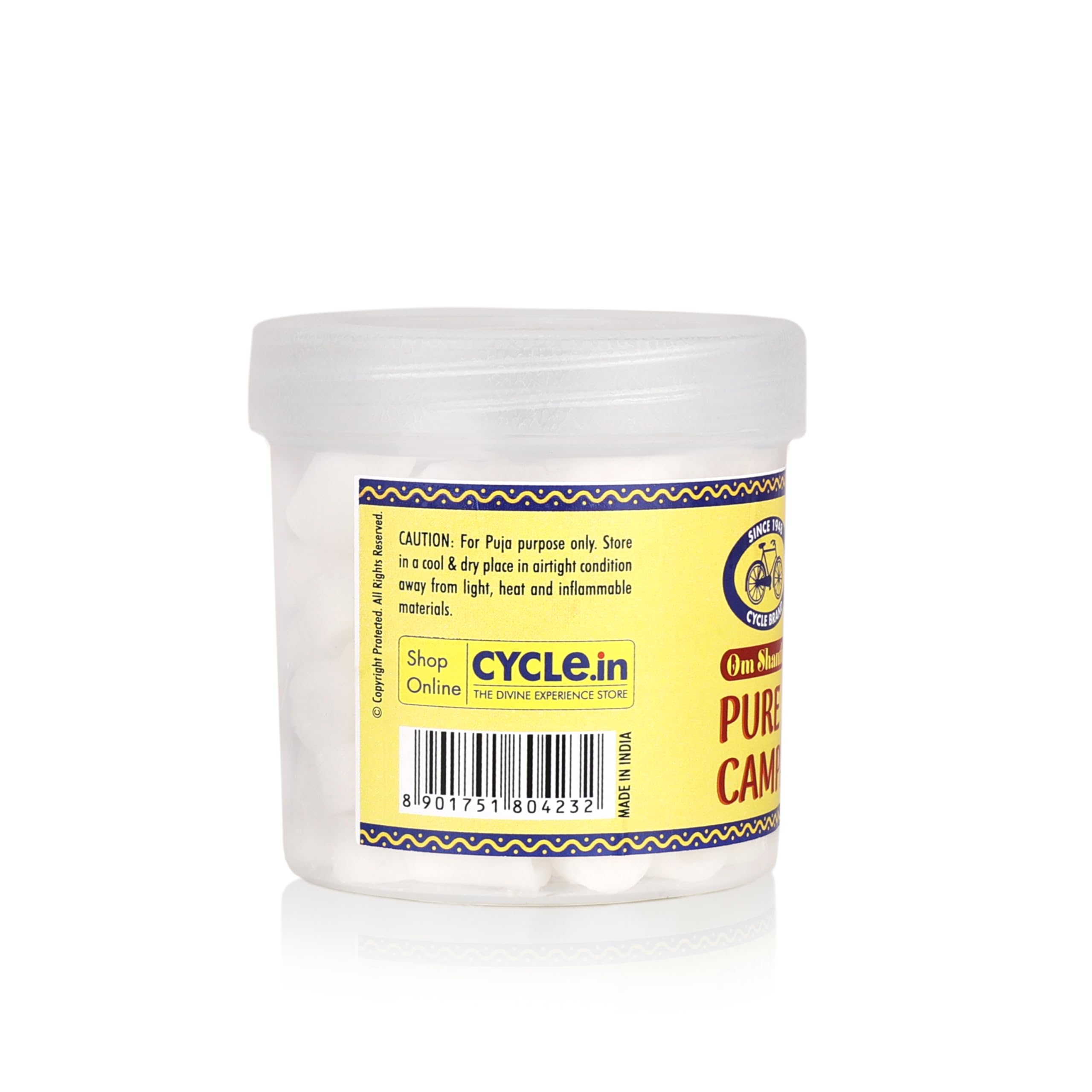Cycle Pure Om Shanthi Pure Camphor Tablets | 100g | Natural & Residue-Free | Long-Lasting Fragrance - Image 6 thumbnail