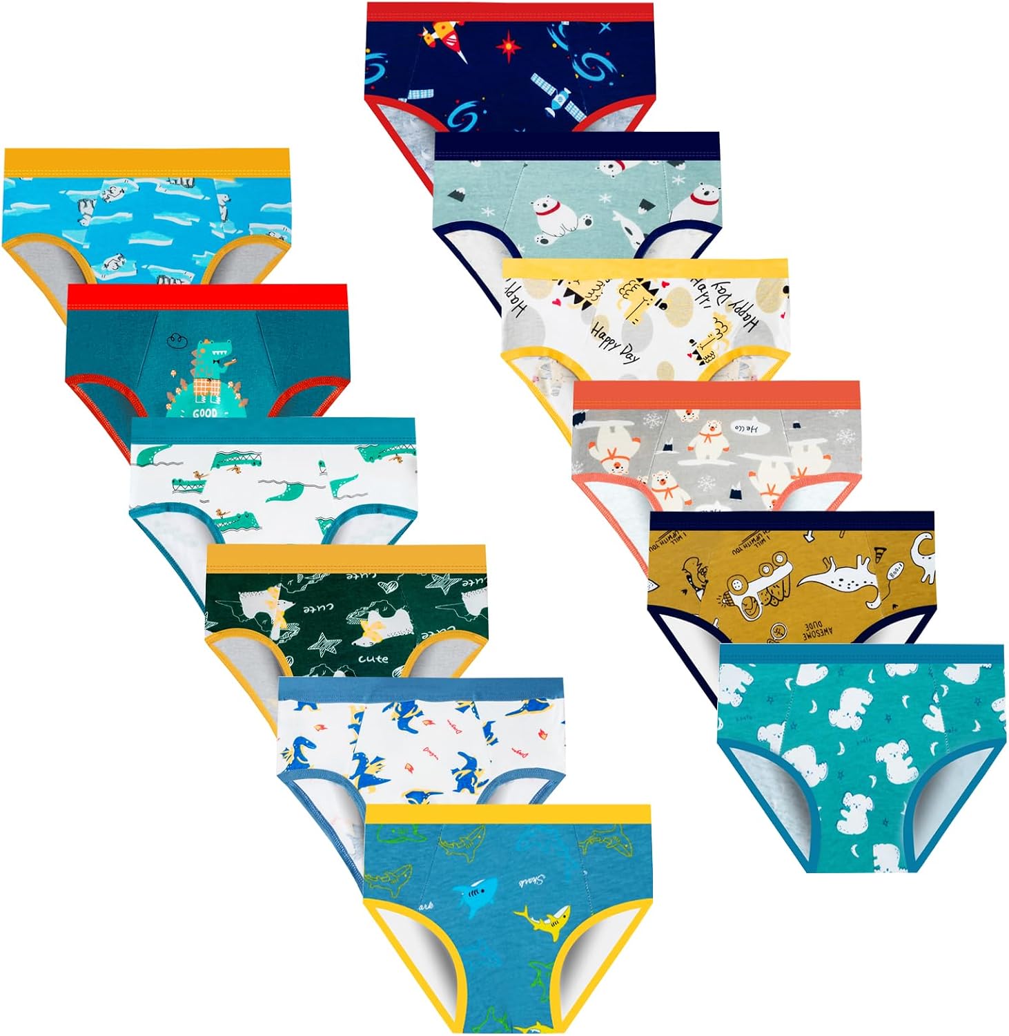 Toddler Underwear Boys Briefs for Boys Cute Cartoon,12 Pack