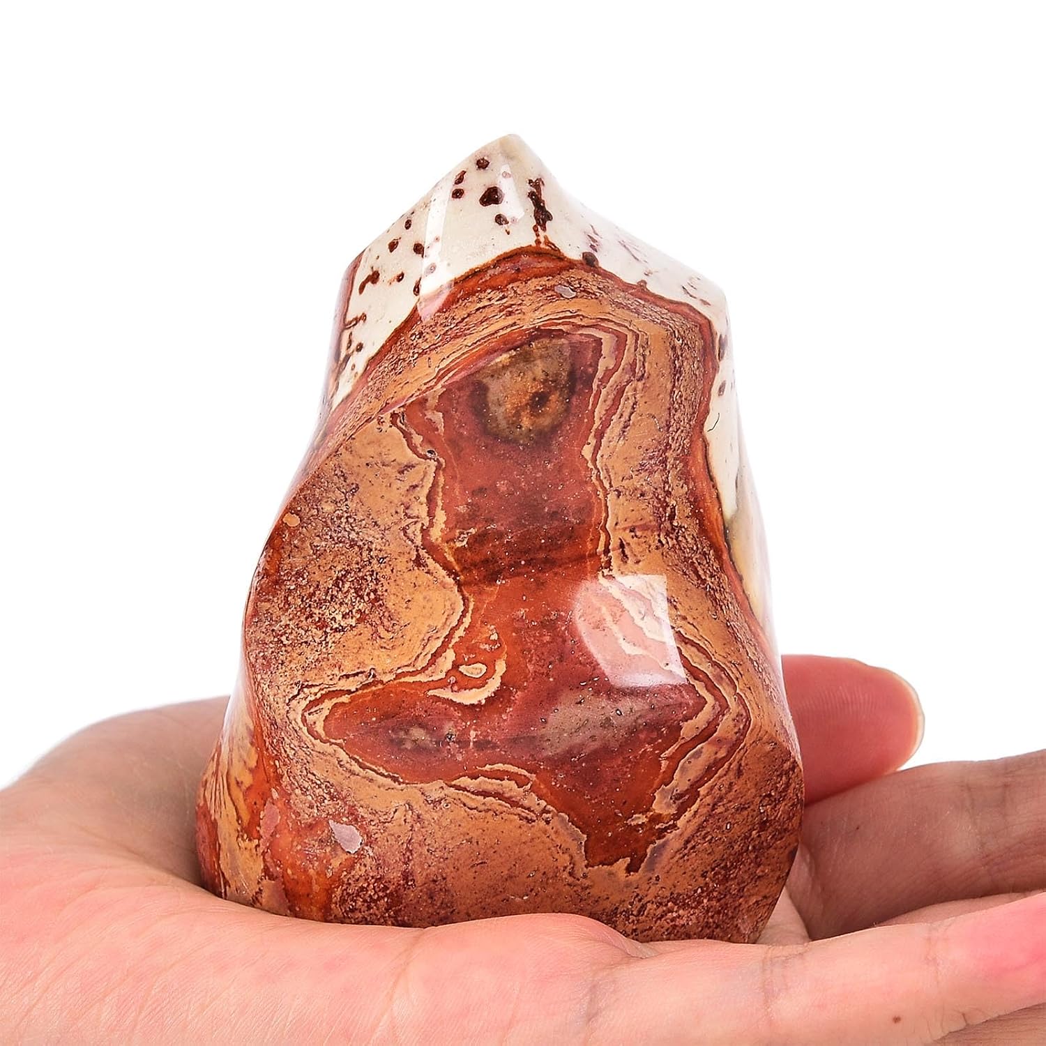 Polychrome Jasper Flame Shaped Stone Towers Obelisk Natural Healing Crystal Quartz Reiki Energy Decoration Home Office 0.6-1.0LBS