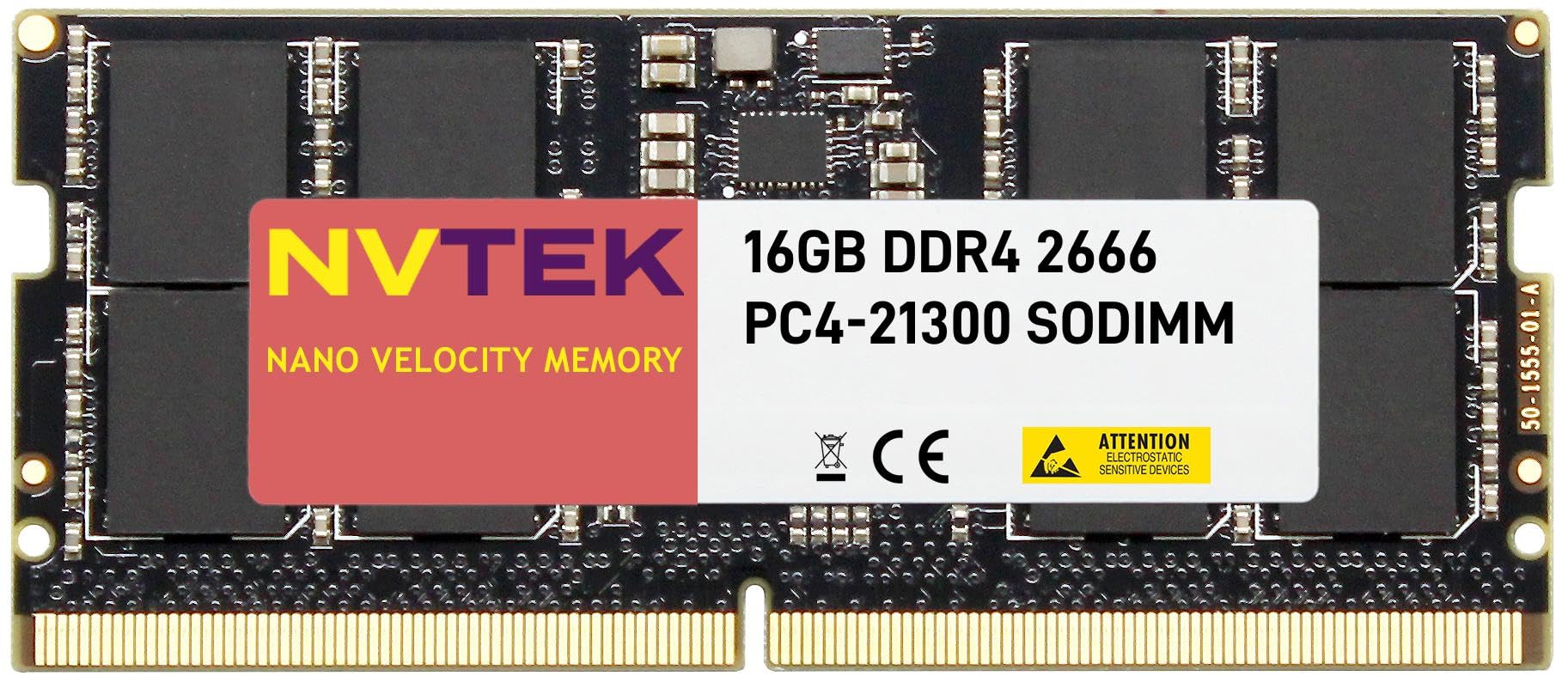 NVTEK 16GB (1X16GB) DDR4 2666MHz PC4-21300 SODIMM 2Rx8 1.2V CL19