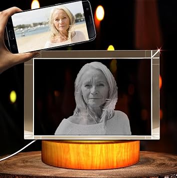 Personalized 3D Crystal Photo, Customization Crystal Photo, as a Touching Mom Dad Remembrance Gift