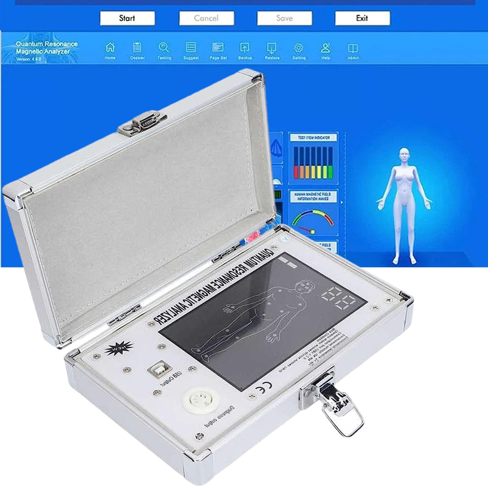 KardoL Analizzatore Quantistico di Magnetic Risonanza, Rilevatore Subhealth Analizzatore Elettrico Salute del Corpo per Windows, Test Rapido E Accurato della Salute Fisica