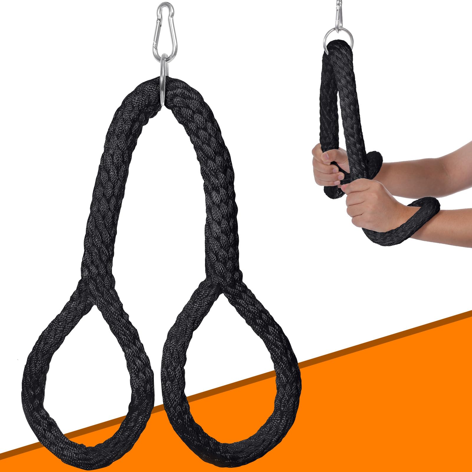 DASKING Tricep Rope Pull Down Attachment, Soft Ergonomic Triceps Rope Lat Pulldown Cable Machine Attachments, Non-slip Soft Grip for Triceps Exercise, Muscle Training - Home Gym Fitness Equipment