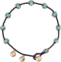 Vista 30 de Made by Nami Boho Surfer Anklet Waterproof & Adjustable Beaded Anklets for Women Beachy Ankle Bracelet Made from Waxed Cotton Rope and Beads for