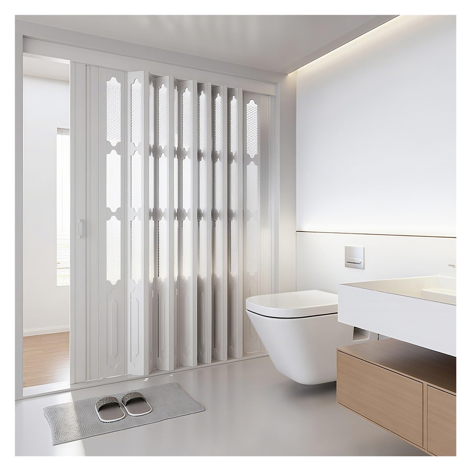 Porte pliante accordéon en PVC 208x229cm - Cloison coulissante YXXSDP