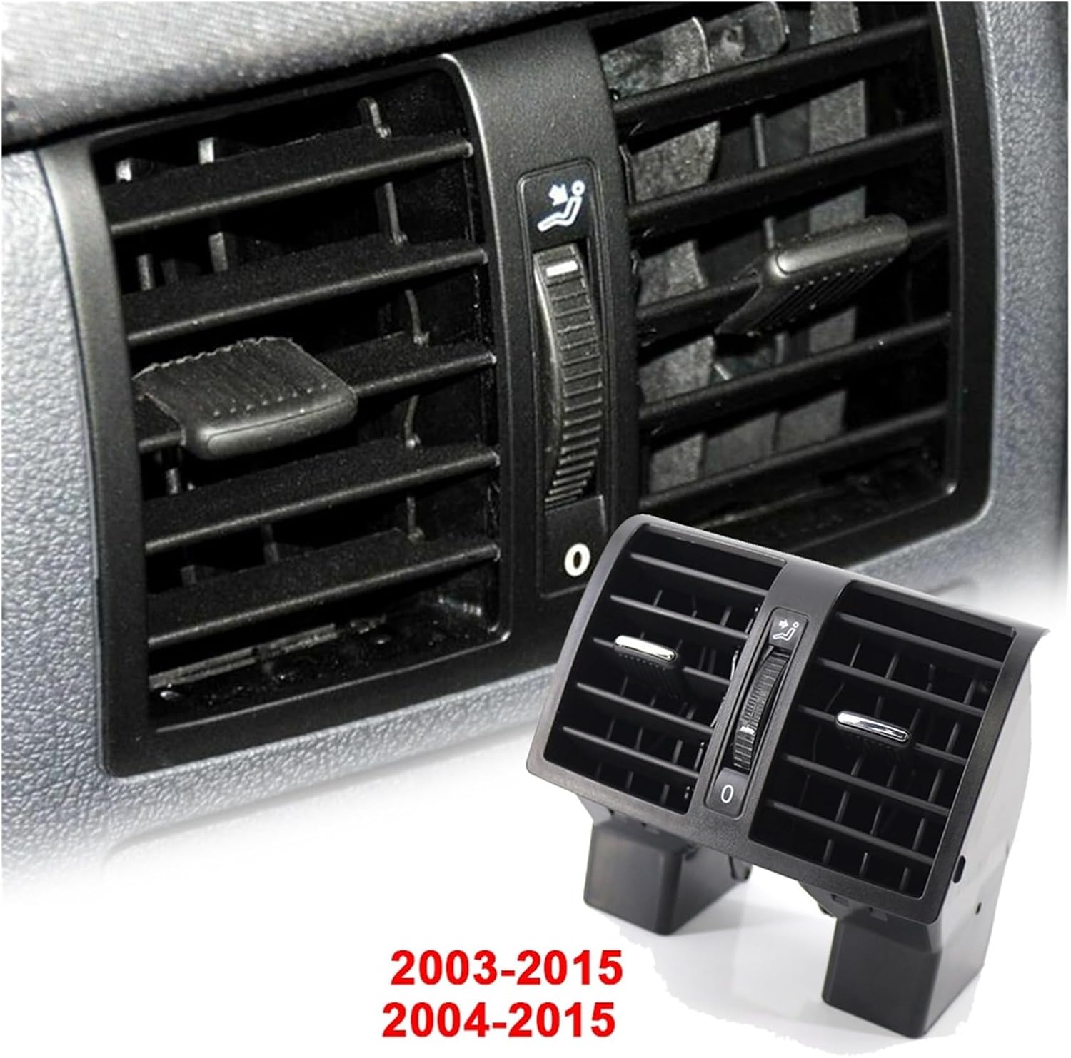 Centre Console Air Conditioning Rear Outlet Vent Compatible For VW Touran 2003-2015 Caddy 2004-2015 Car Air Conditioning Rear Air Vent