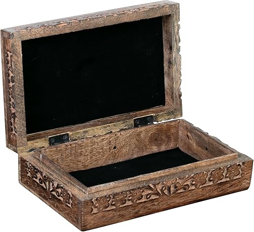 Miniatura 6 de Joyero de madera decorativo con vida de tallado de árbol, diseño antiguo para regalos de cumpleaños de hermana, organizador de joyas, regalos para