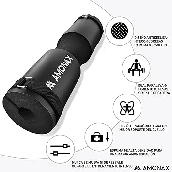 almohadilla barra gimnasio protector, Cuello y Hombros Almohadilla para Sentadillas y Empuje de Cadera, para ejercicios en casa y en el gimnasio, entrenamiento de fuerza y pesas4