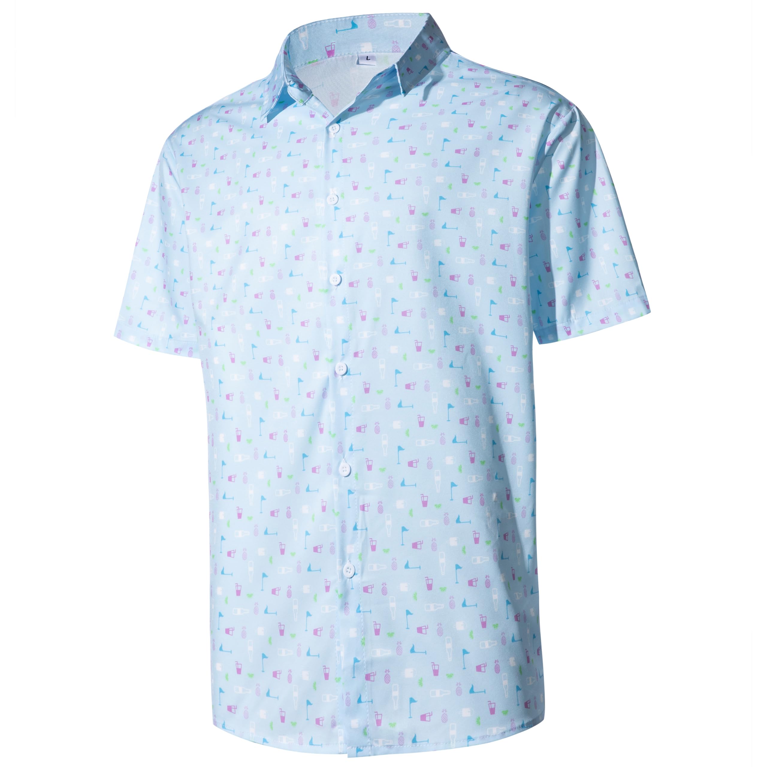 Men's Casual Button Down Shirts Regular Fit Short Sleeve Hawaiian Shirt for Men