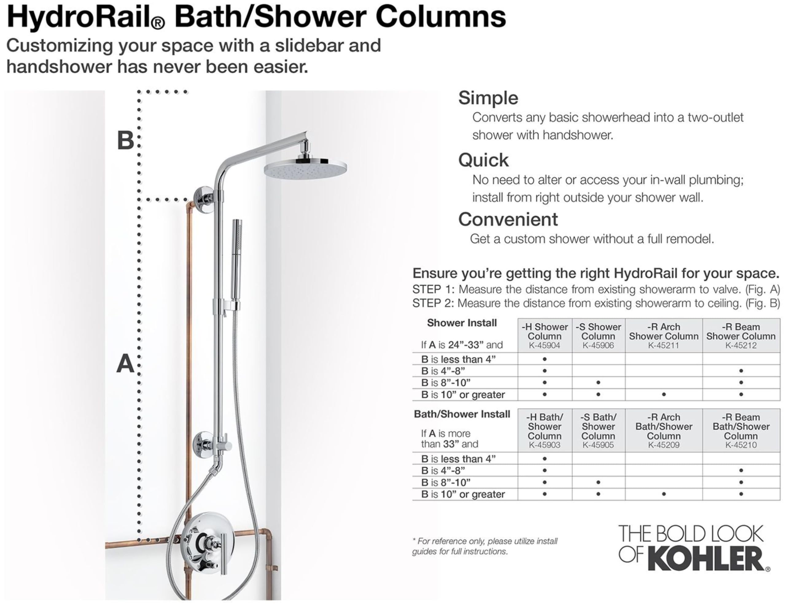 Amazon.com: KOHLER 45906-BL HydroRail-S Shower Column, Matte Black