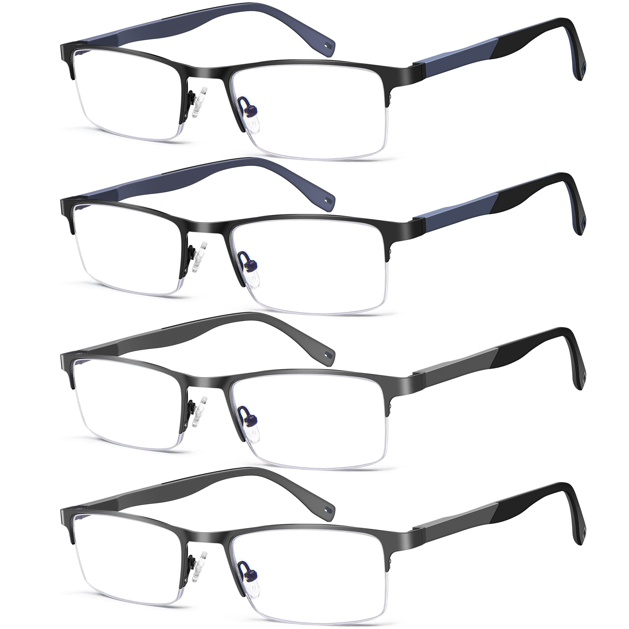 FelixAim 4 Pack Blue Light Blocking Reading Glasses for Men,Half Frame ...