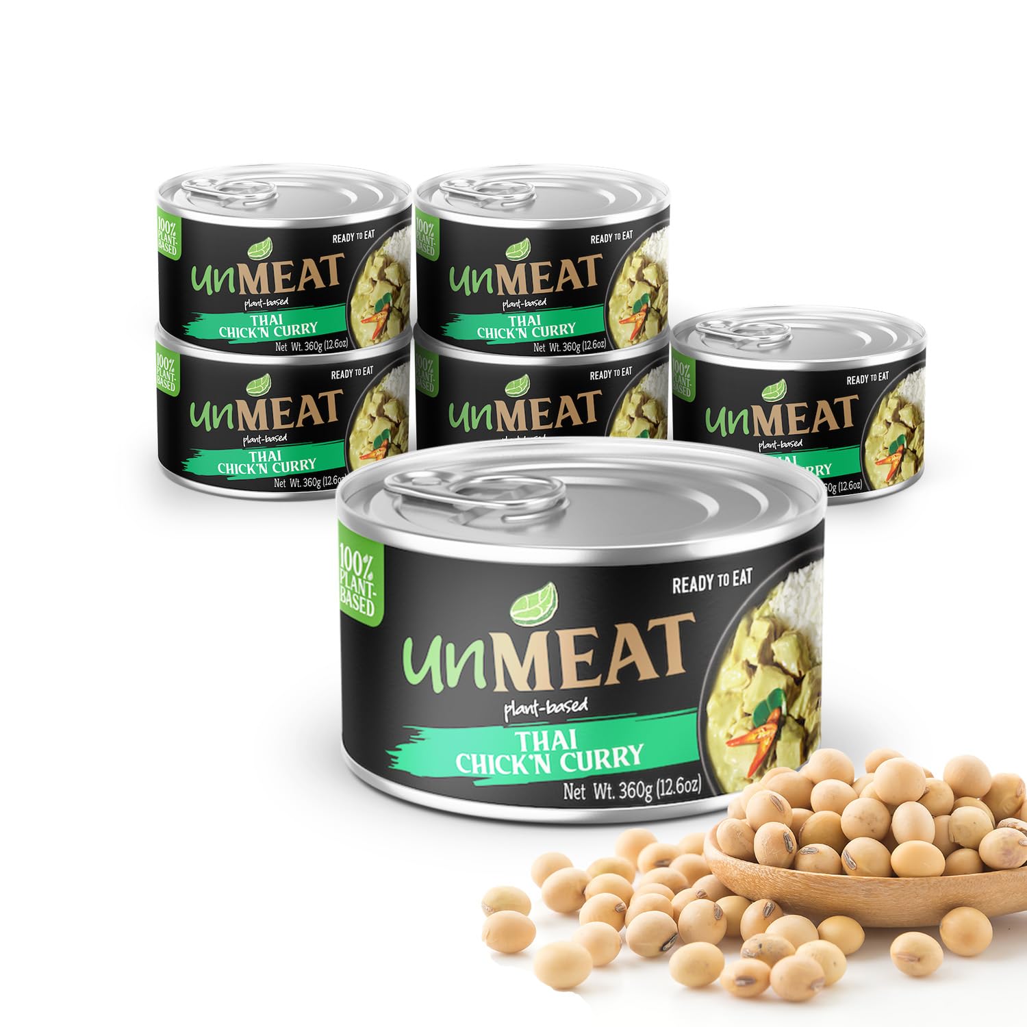 unMEAT Plant Based Meat | Easy to Prepare Plant Based Protein | Vegan Meat with Less Calories, Thai Chicken Curry, 6 pack