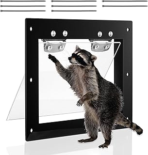 Raccoon One Way Eviction Door, 10.6 inch Humane One Way Eviction Door for Attic Soffit Crawl Home Farm, Ideal for Squirrels, Skunks, Possums Easy DIY Installation