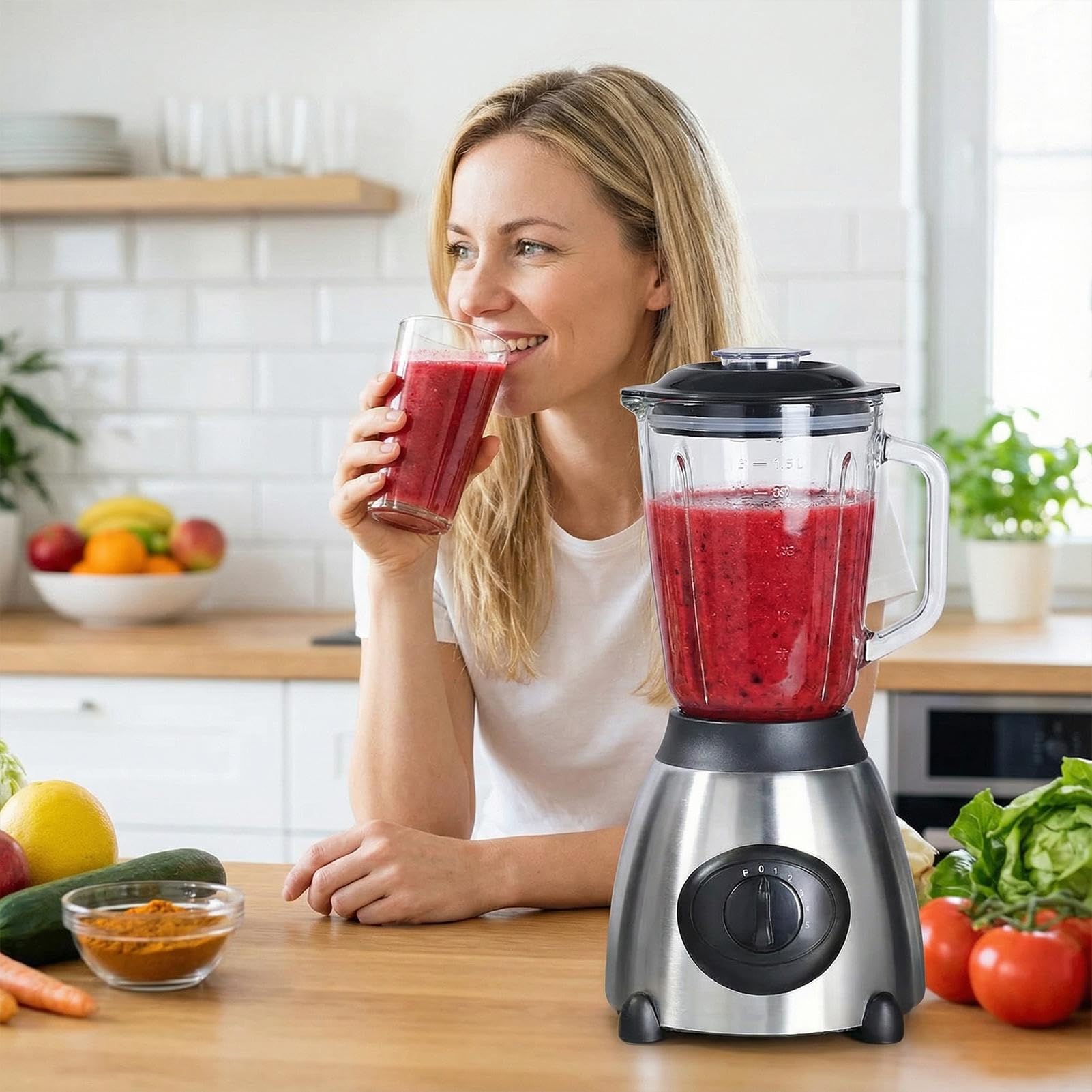 Küchenmixer Gewürzbereiter und Küchenprozessor mit abnehmbarem Glasbecher | Mixer Für Die Zubereitung Von Smoothies Und Lebensmitteln Für Studenten Erwachsene Zuhause