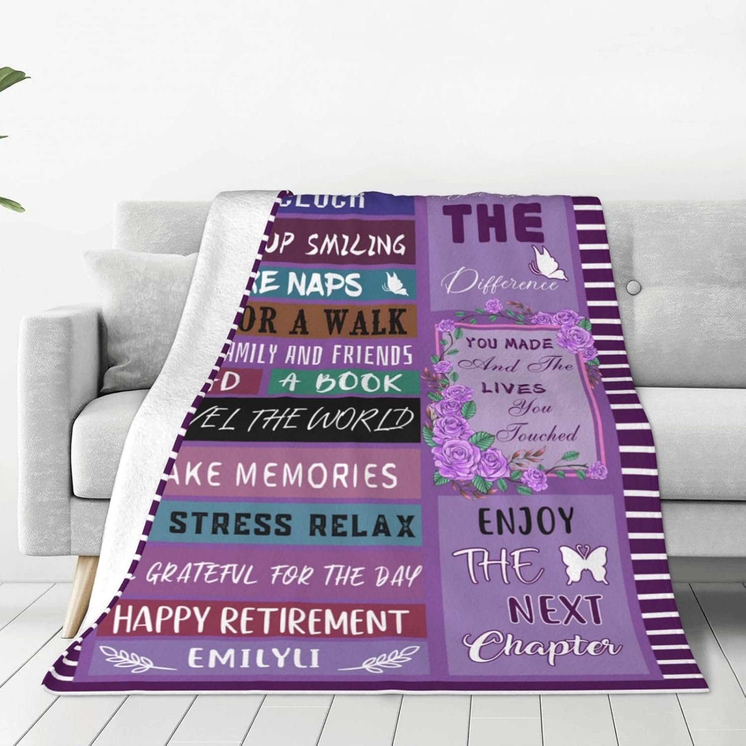 SLML Personalized Teacher Retirement Blanket Gifts Custom