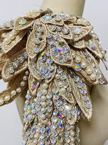 Miniatura 2 de Zbroh Hecho a mano con diamantes de imitación para coser de 18 colores, apliques de encaje de perlas para coser a mano, parches para accesorios de