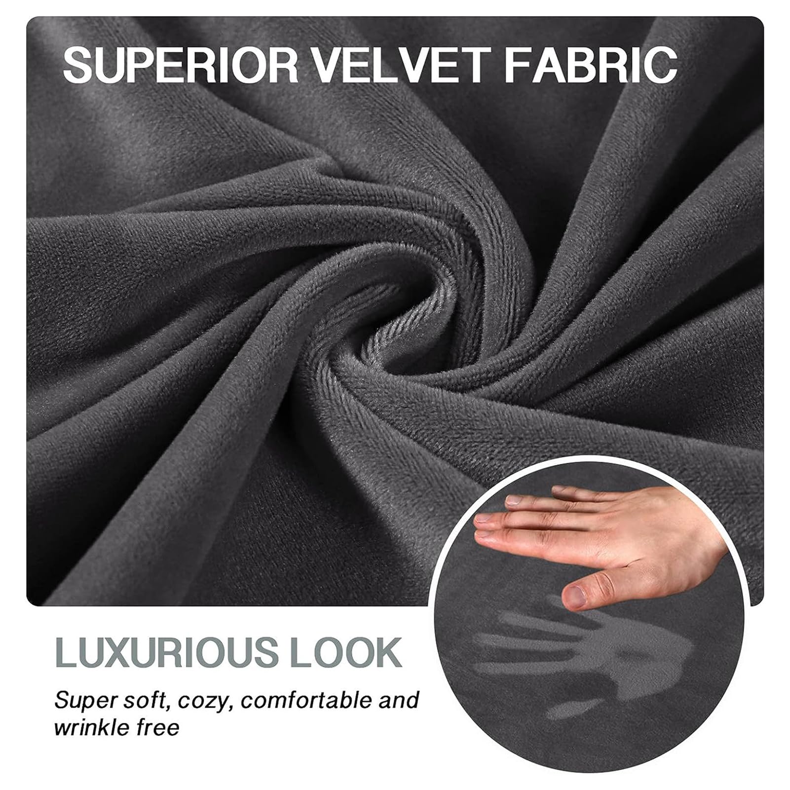 Copridivano elasticizzato in velluto per chaise longue elegante a due braccioli, colore grigio, protezione perfetta per l'arredamento della casa e il rinnovamento dei mobili