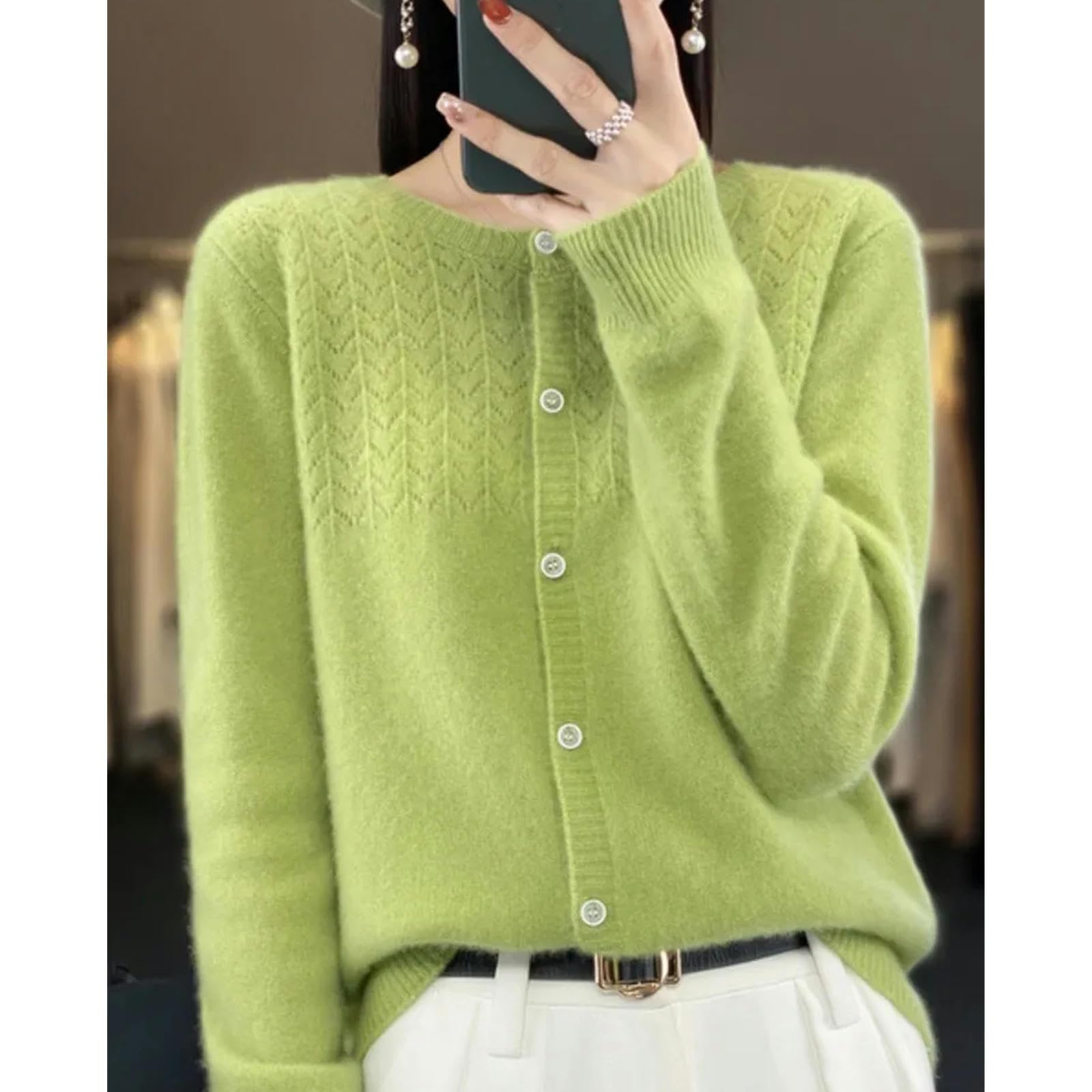 TEidea Damski kardigan sweter dla kobiet Hollow damski kardigan, elegancka odzież damska, odpowiedni top do warstwowania