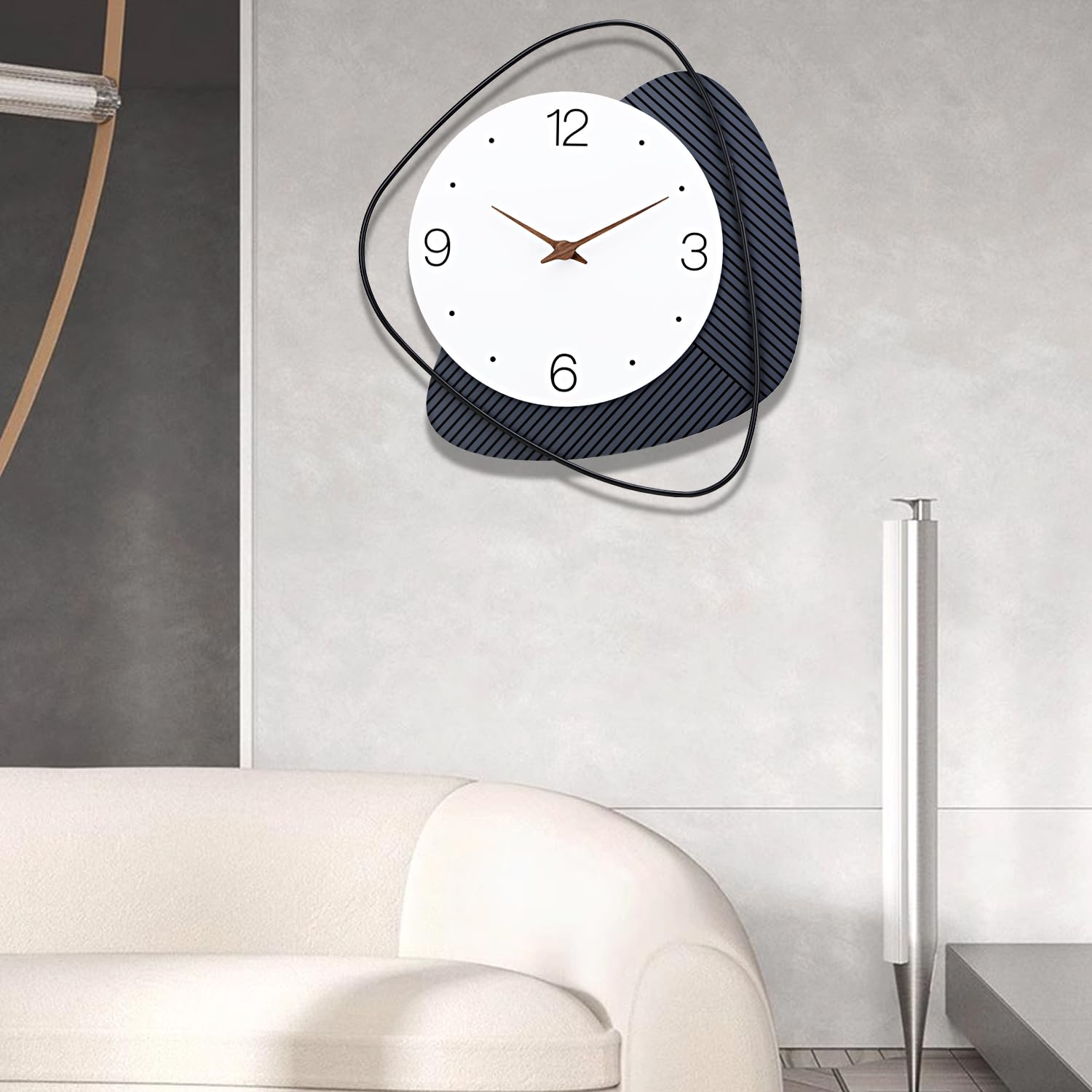 Large Metal Wall Clocks Decor Modern Silent Big Wooden Wall Clock Non Ticking Battery Operated Quartz Clock for for Living room Kitchen Bedroom Decorative Bathroom… — image 1