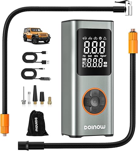 Inflador de neumáticos, compresor de aire portátil, inflador de neumáticos de bomba inteligente de un clic de 150 PSI, inflador de neumáticos