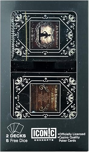 Joe Bonamassa "Ballad of John Henry" - Juego de cartas con licencia oficial de 2 barajas con dados en lata de coleccionista