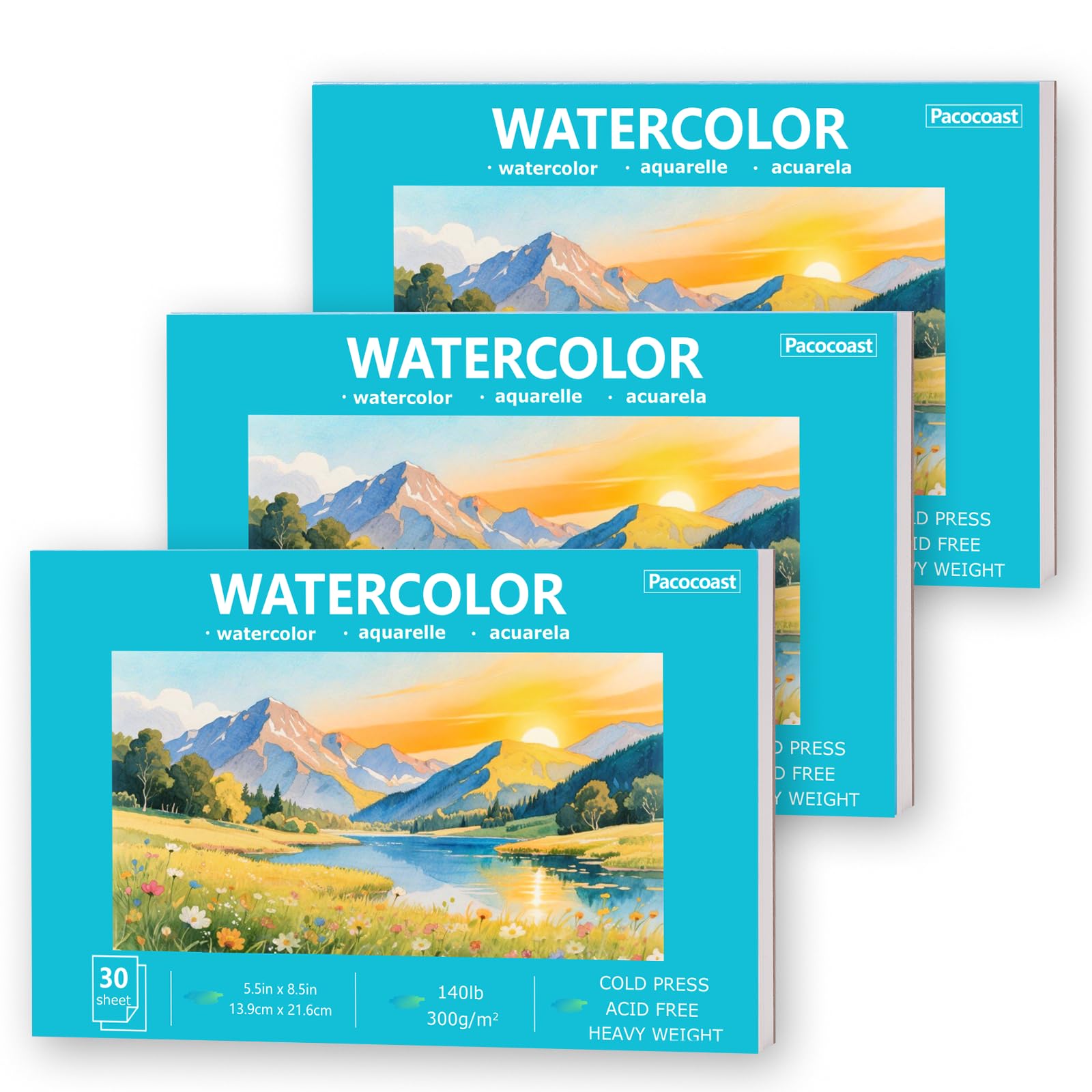 Pacocoast Watercolor Paper Pad - Teal -12