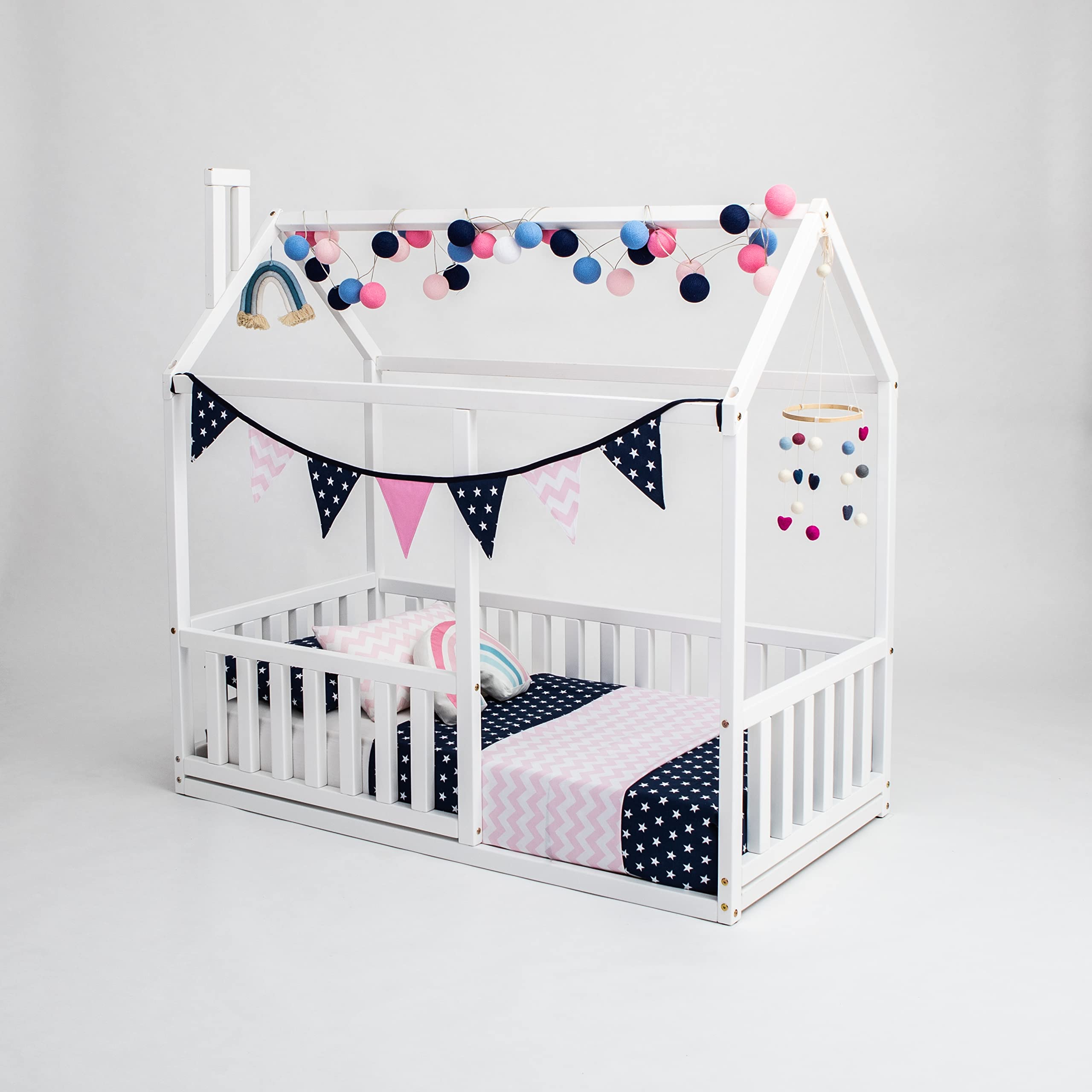 Buy Montessori house bed frame for toddler, House shaped bed for kids