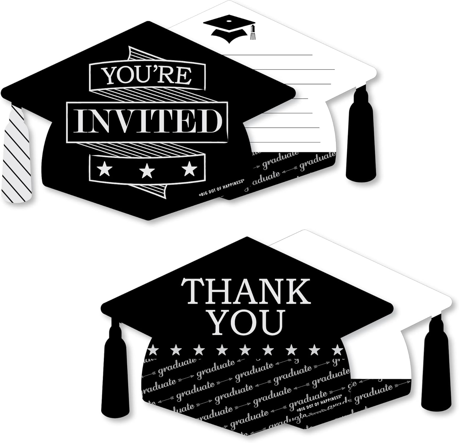 Big Dot of Happiness Graduation Cheers 12 Shaped FillIn