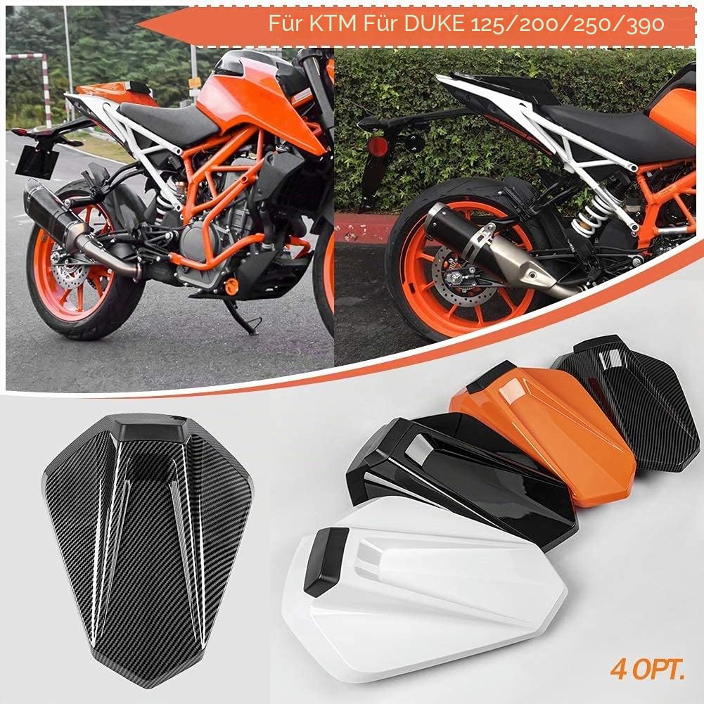 Motorrad-Soziussitzabdeckung für den Soziussitz, harter ABS-Motorverkleidung, Heckabschnitt für Duke 125 Duke125 2017-2022 Duke 250 Duke250 2021-2022 Duke 390 Duke390 2017-2023 (Weiß)