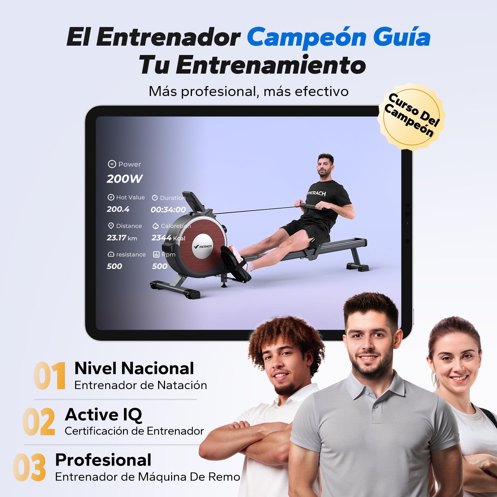 MERACH Máquina de Remo para Casa, 16 Niveles de Resistencia, Remo Magnético Silencioso con App Exclusiva, Rieles Dobles Mejorados para Mayor Estabilidad(Gris)