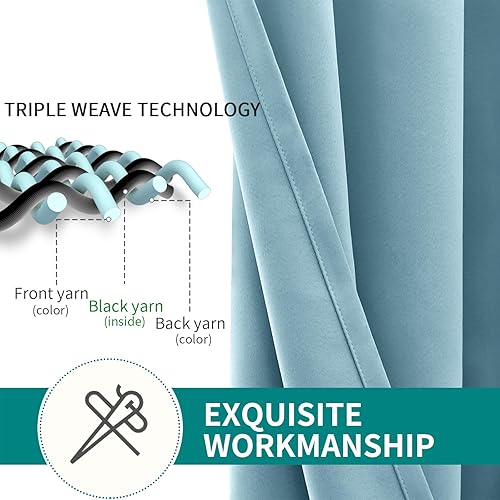 Miniatura 7 de BGment Cortinas para oscurecer la habitación de 108 pulgadas de largo, cortinas con aislamiento térmico con ojales, cortinas de tratamiento de