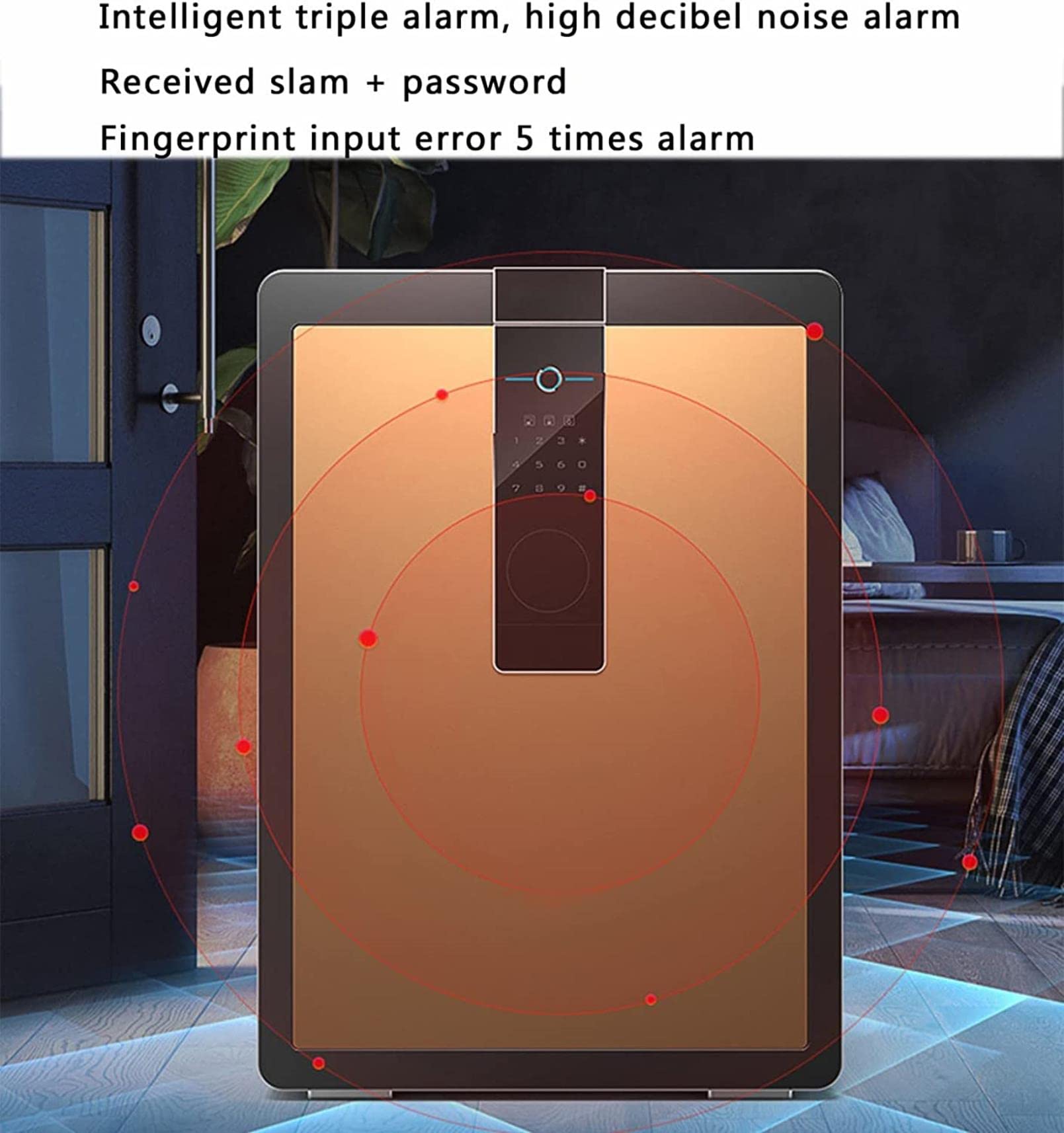 Password per Impronte digitali familiari con Chiave, cassaforte, armadi per Ufficio Domestico, Cassetta di Sicurezza, Cassetta di Sicurezza, cassaforte per Documenti (Nero)