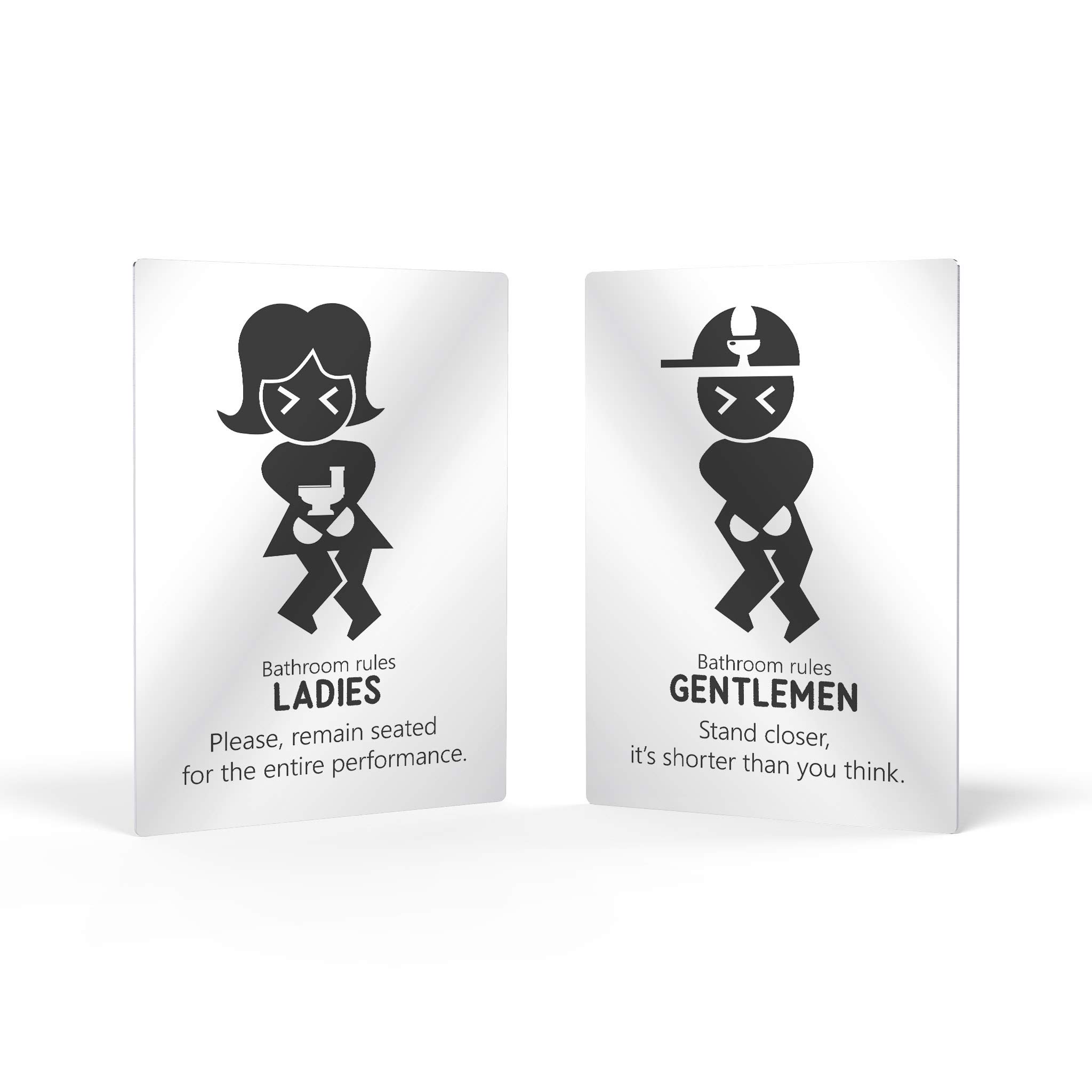 Buy Smile Art Design Bathroom Rules for Gentlemen and Ladies Funny