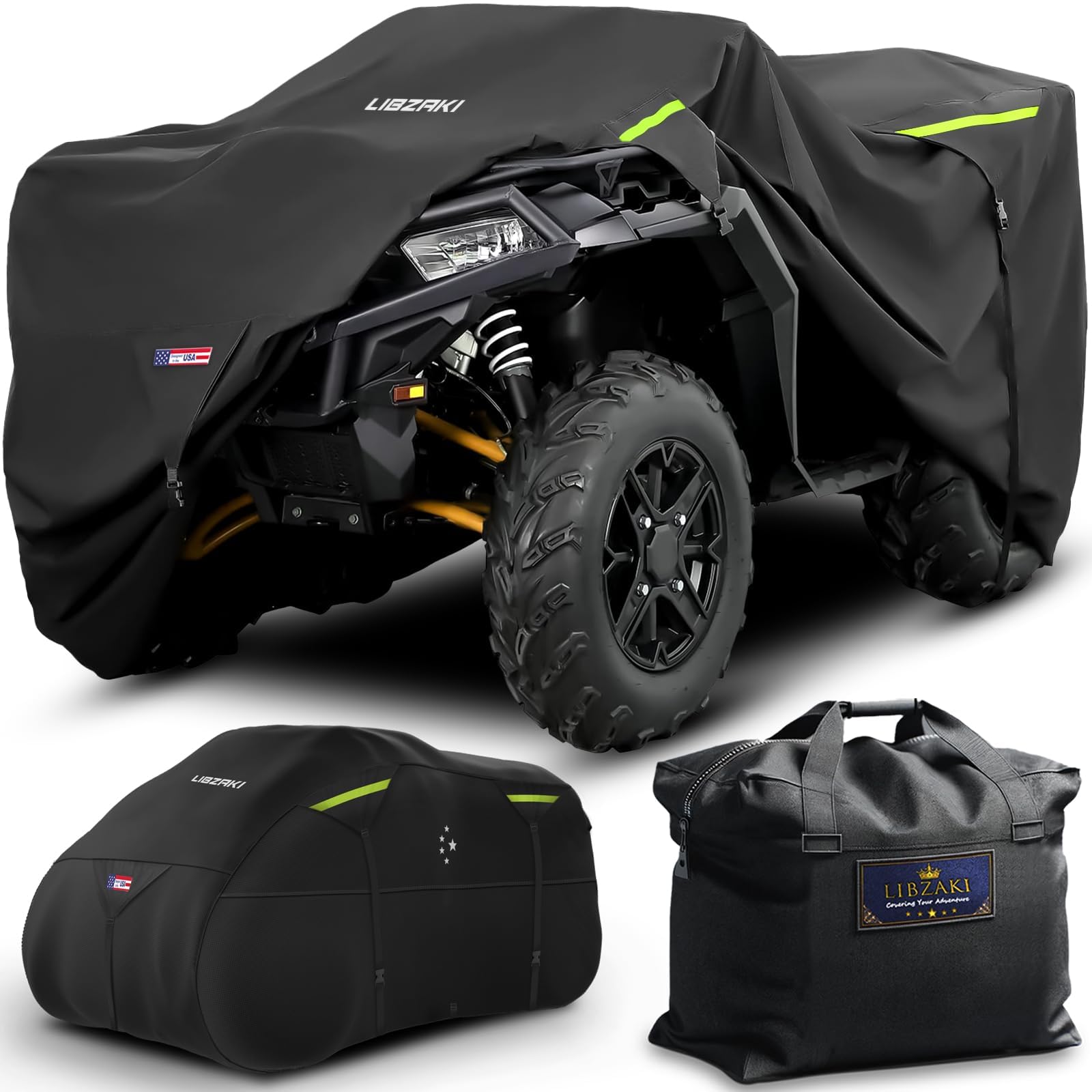 Funda impermeable para cuatrimoto 600D, resistente, remolque, 4 ruedas, quad para todas las estaciones, resistente a la intemperie, protección UV para Polaris, Kawasaki, Yamaha, Suzuki
