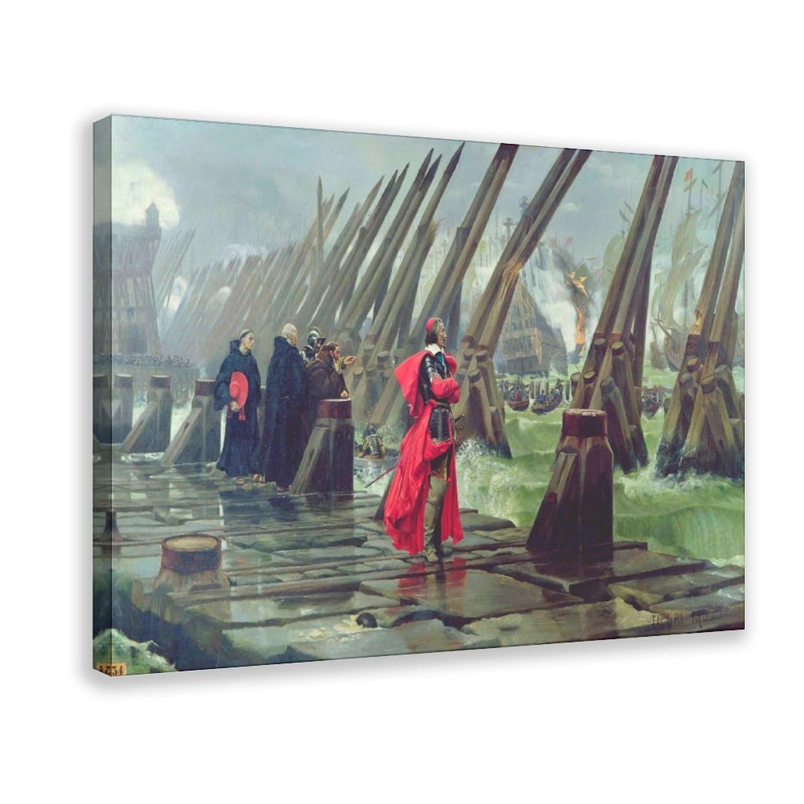 Piank Frame Cardinal Richelieu At The Siege Of La Rochelle Canvas Art Poster And Wall Art Picture Print Modern Family Bedroom Decor 12X18inch(30X45cm)