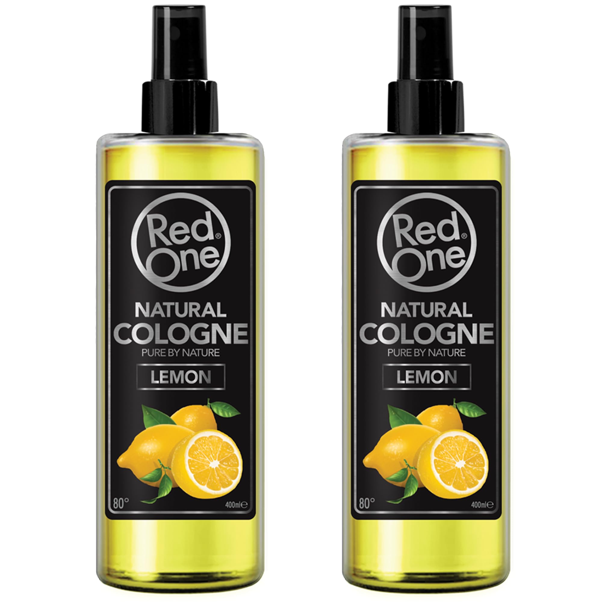 Redone Aftershave Natural Spray Barber Cologne Citron 2 x 400 ml | Parfum longue durée | Produit de soin de qualité supérieure pour homme | Lot de 2
