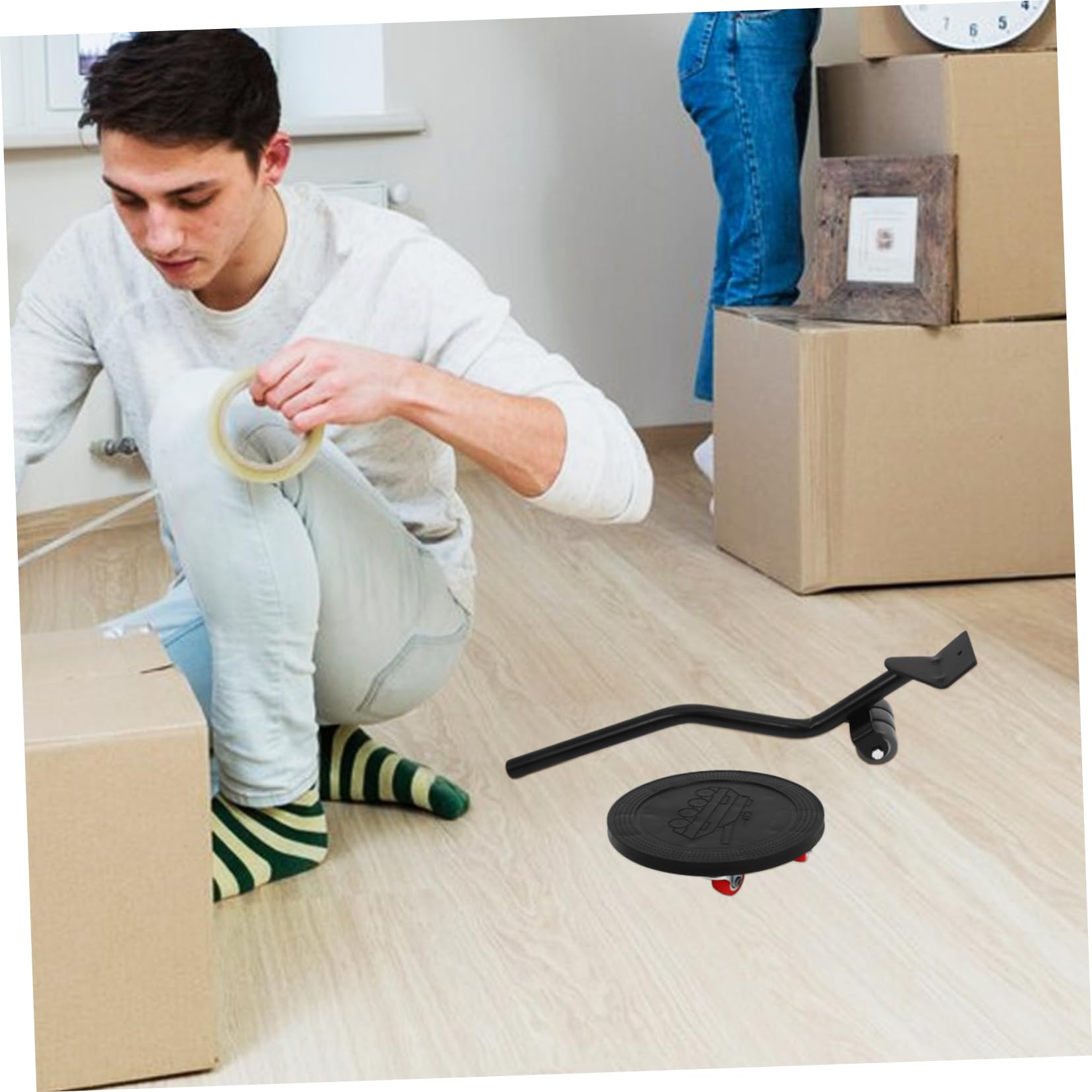 Homoyoyo Kit Sposta Mobili Pesanti Ruote Multifunzione in Lega di Alluminio e Gomma, Attrezzo Versatile per Alzare e Muovere Mobili Solidi in Uffici e Case