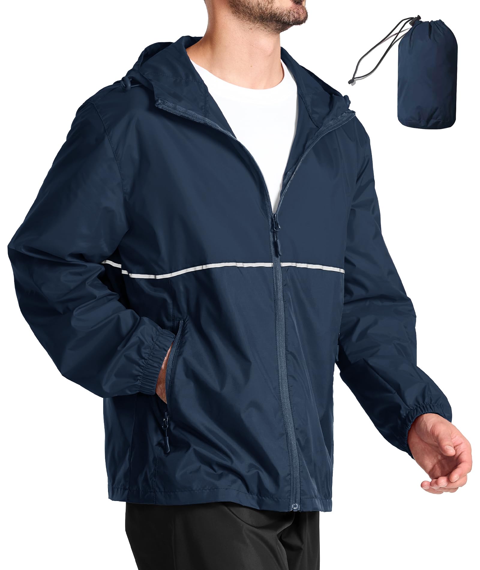 ZITY Chubasquero Impermeable Hombre Ligero Chaqueta Impermeable Hombre Moto Chubasquero Plegable Running Deportivo Poncho Lluvia Senderismo Shubasquero